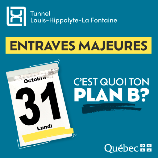 Three lanes of the Louis-Hippolyte-La Fontaine tunnel out of six closed as of October 31